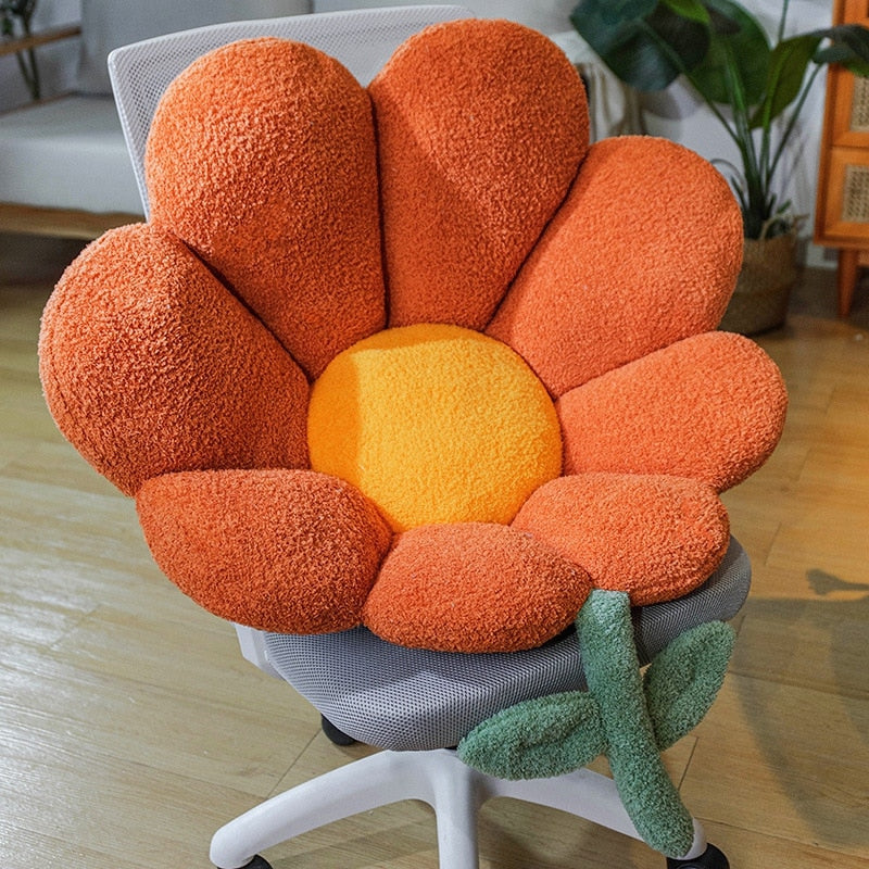Yellow Floral Comfortable Chair Cushion