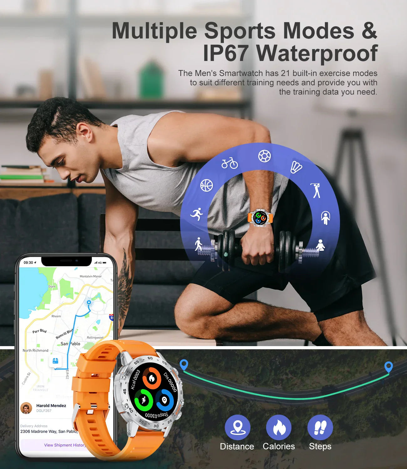 Tough Waterproof Bluetooth Sports Watch