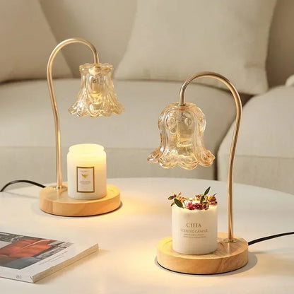 Pretty Floral Electric Candle Lamp - Pexav