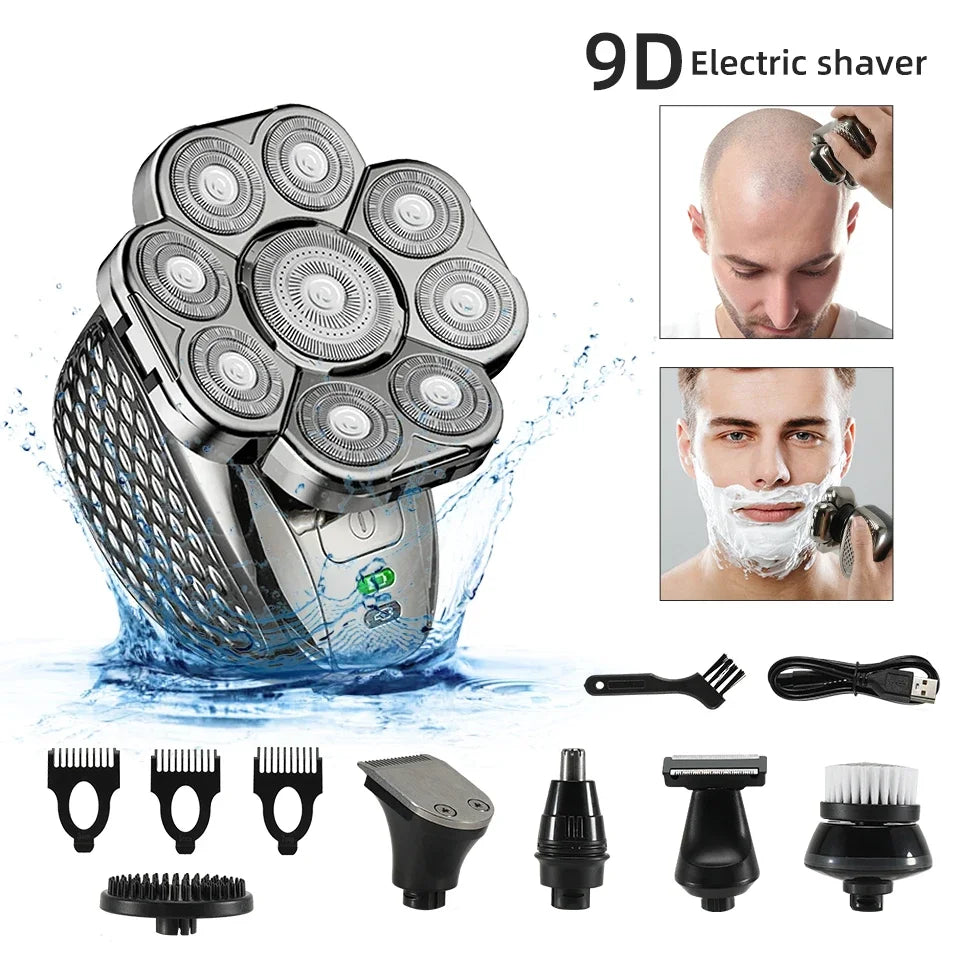 Advanced 6-in-1 Men's Rechargeable Shaver with Adjustable Heads