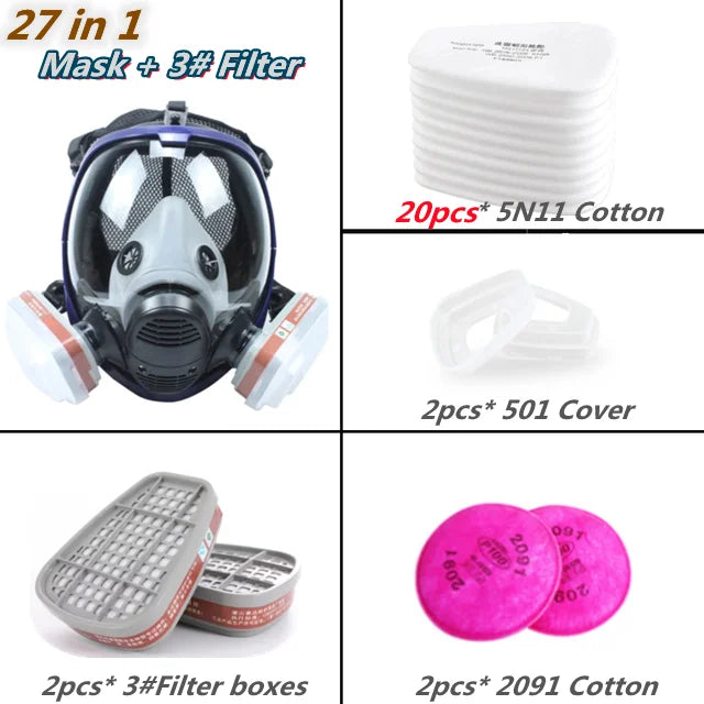 Breathable Face Mask with Clear Lens and Air Purifying Filters