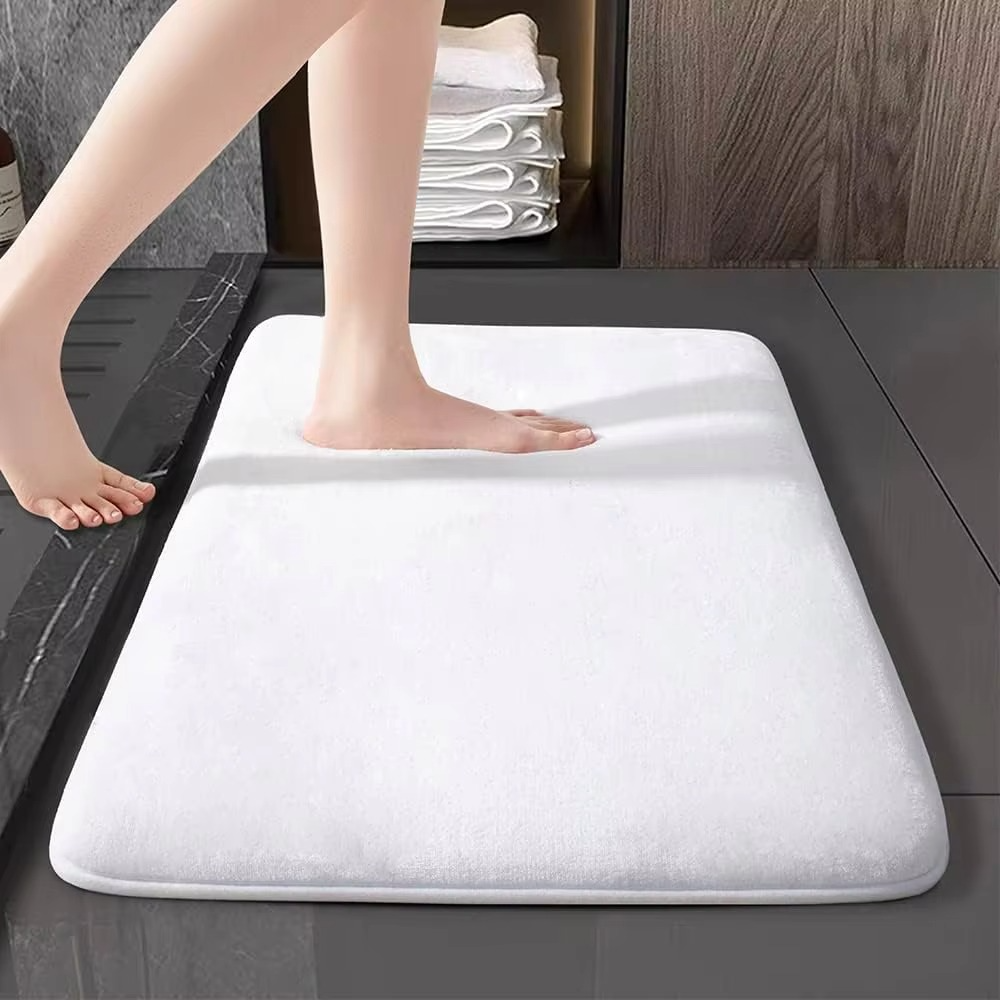 Soft Pink Plush Bathroom Mat