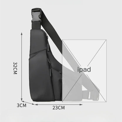Anti-Theft Men's Leather Chest Crossbody Sling Bag