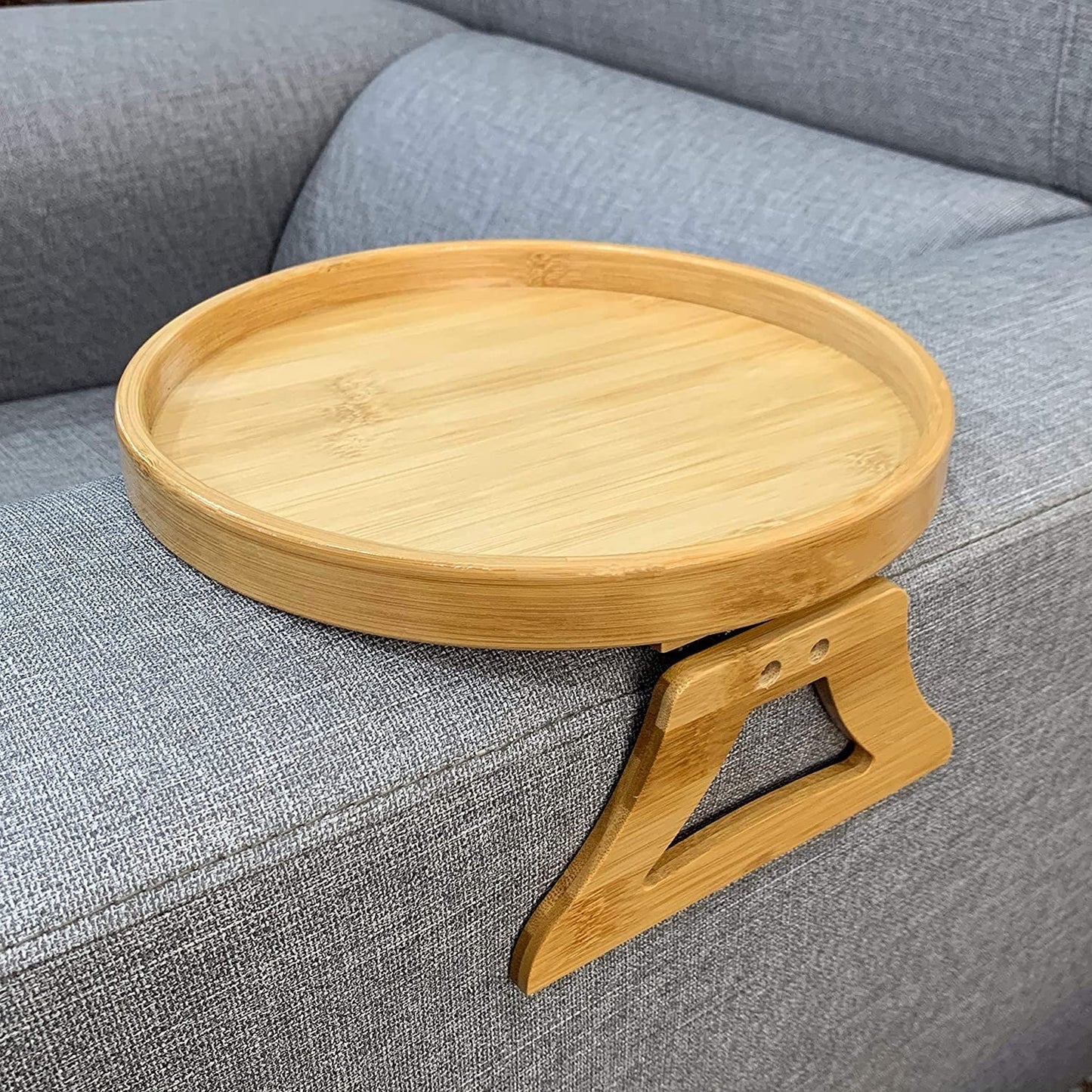 Wooden Couch Tabletop Clip On Serving Tray - Pexav