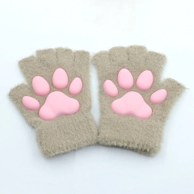 Warm Kitty Paw Touch Gloves