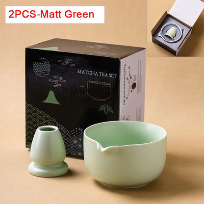 Variant image for Japanese Matcha Bowl Set Green 550ml Ceramic with Spout for Tea Ceremony-20