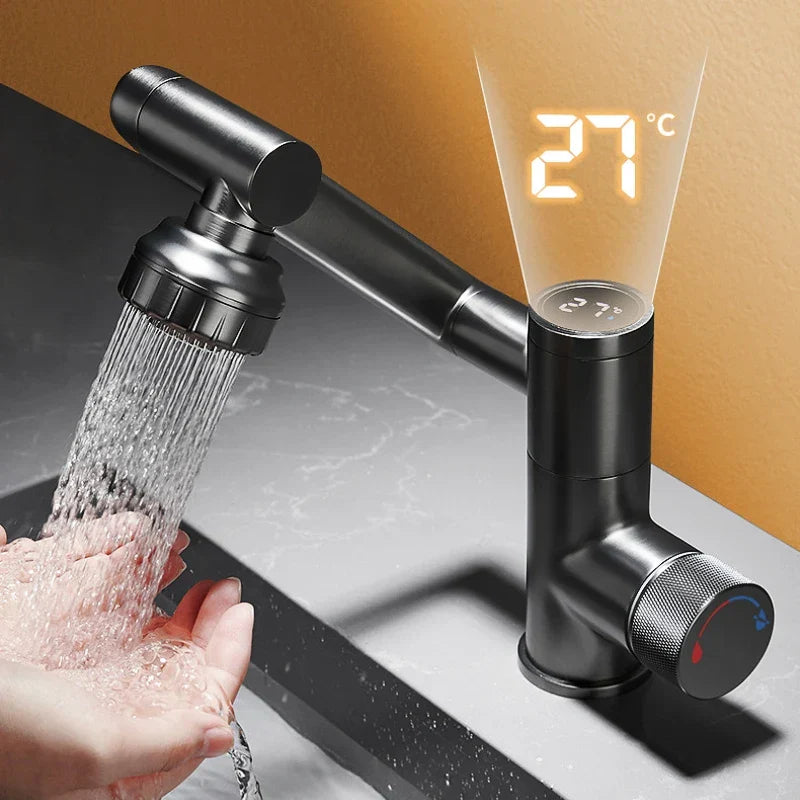 Modern LED Rotating Bathroom Sink Faucet - Pexav