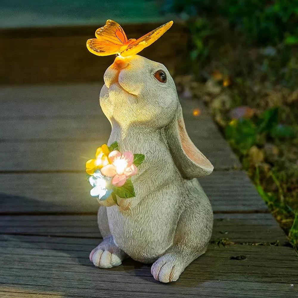 Colorful Rabbit Outdoor Solar Lamp - Pexav
