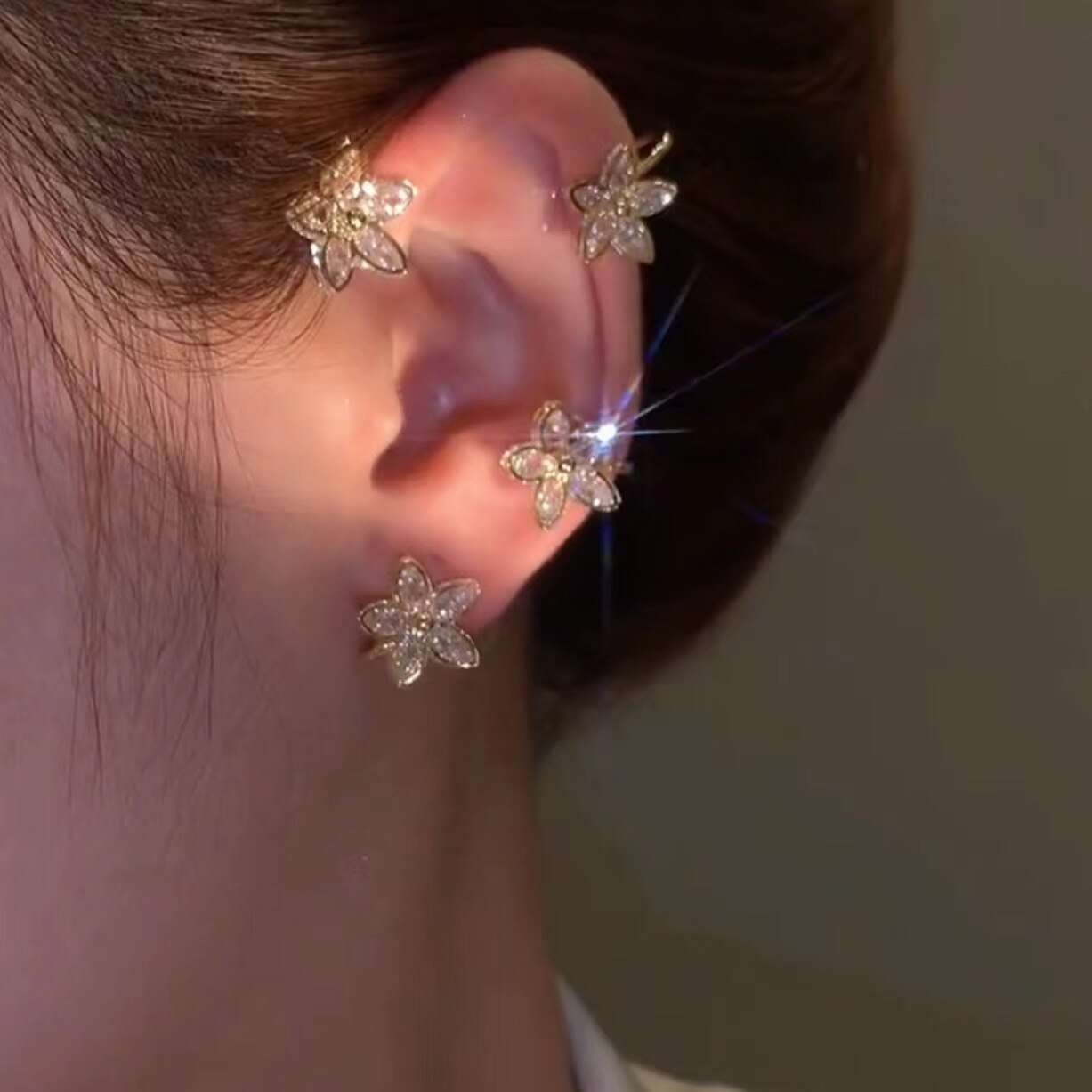 Beautiful Floral Clip On Earrings - Pexav