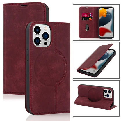 Slim Magnetic Phone Wallet Case with Wireless Charger