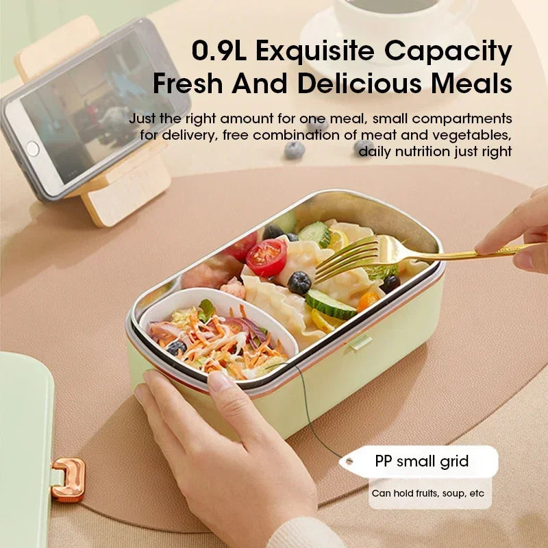 Compact Electric Lunch Box Heater with Steam Function