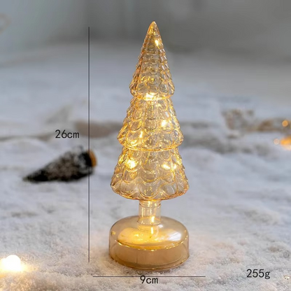 Festive Clear Glass Christmas Tree Table Lamp