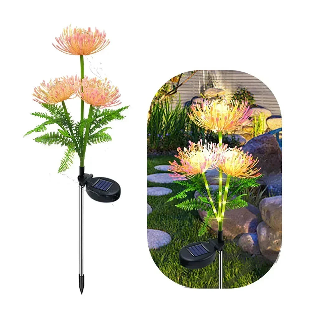 Bright Colorful Outdoor Solar Powered Flower Lamp