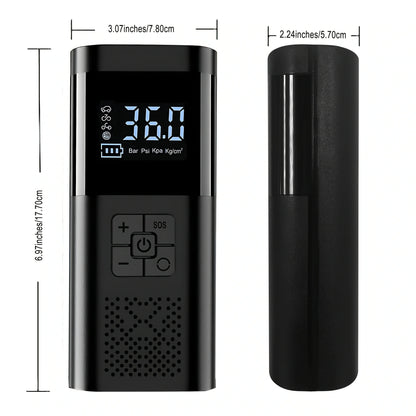 Compact Car Tire Inflator with Digital Display and LED