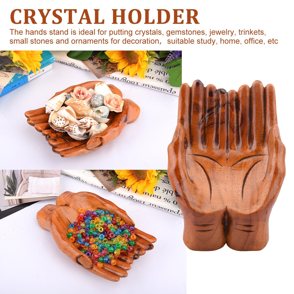 Decorative Wooden Hand Shaped Candy Dish Home Decoration