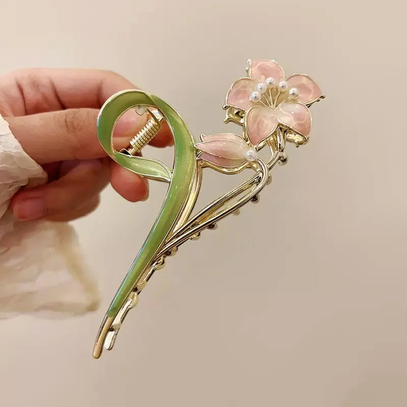 Pretty Flower Hair Slide Clamp