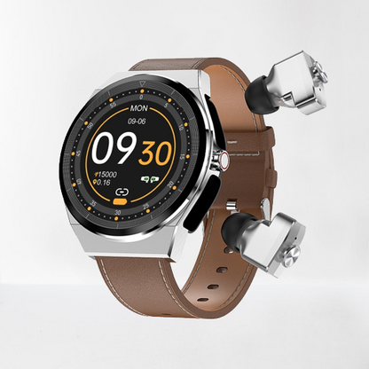 Vintage Leather Wireless Smart Headphones Watch - Pexav