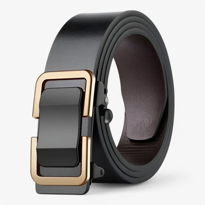 Men's Leather Belt – Durable Cowhide Design for Formal and Casual Wear – Black Stylish Accessory-2