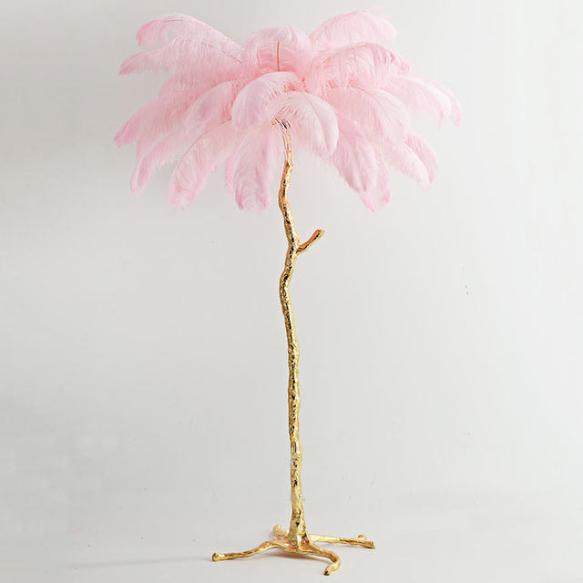 Elegant Soft Feather Tall Floor Lamp