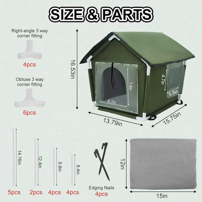 Waterproof Pet Shelter with Cozy Bed
