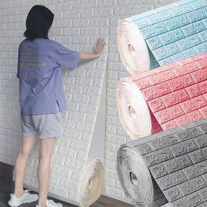 Textured Brick Pattern Wall Decals Stickers - Pexav