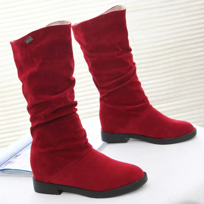 Warm Snow Boots for Women Mid Calf Low Heel - Pexav