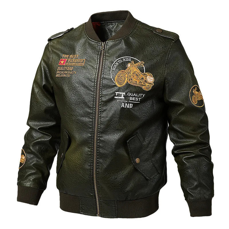 Vintage Style Men's Synthetic Leather Jacket