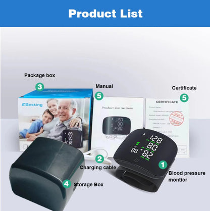 Accurate Wrist Blood Pressure Tracker with LCD Screen