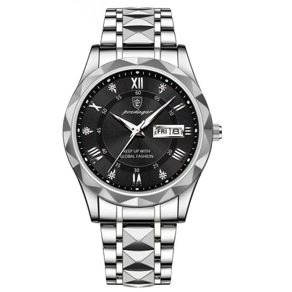 Men's Silver Tone Luminescent Watch