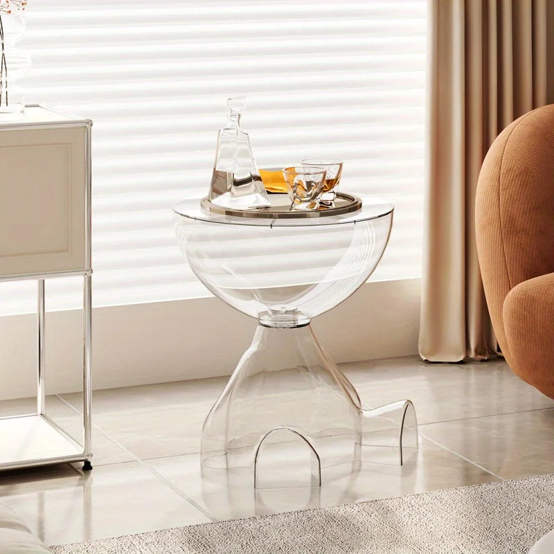 Clear Glass Compact Coffee Table