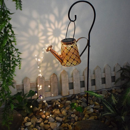 Outdoor Solar Powered Patio Watering Can Lamp