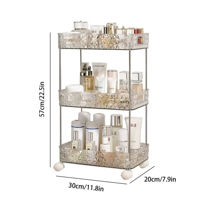Space Saving Bathroom Shelf Cart Organizer