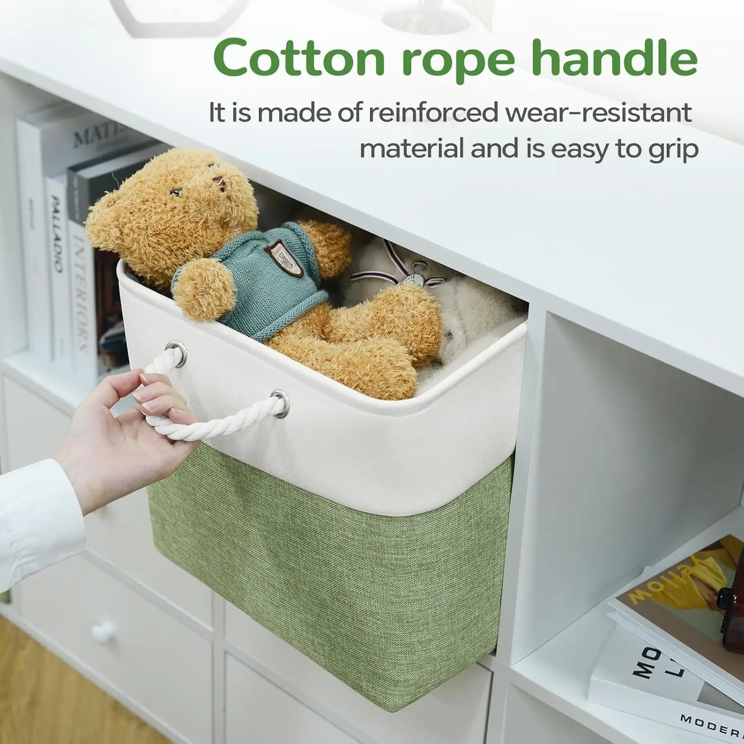 Collapsible Cloth Storage Cubes with Rope Handles