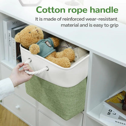 Collapsible Cloth Storage Cubes with Rope Handles