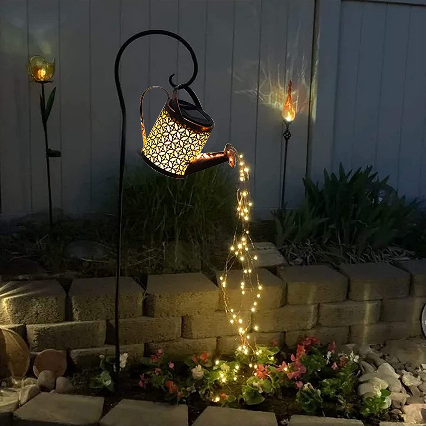 Outdoor Solar Powered Patio Watering Can Lamp - Pexav