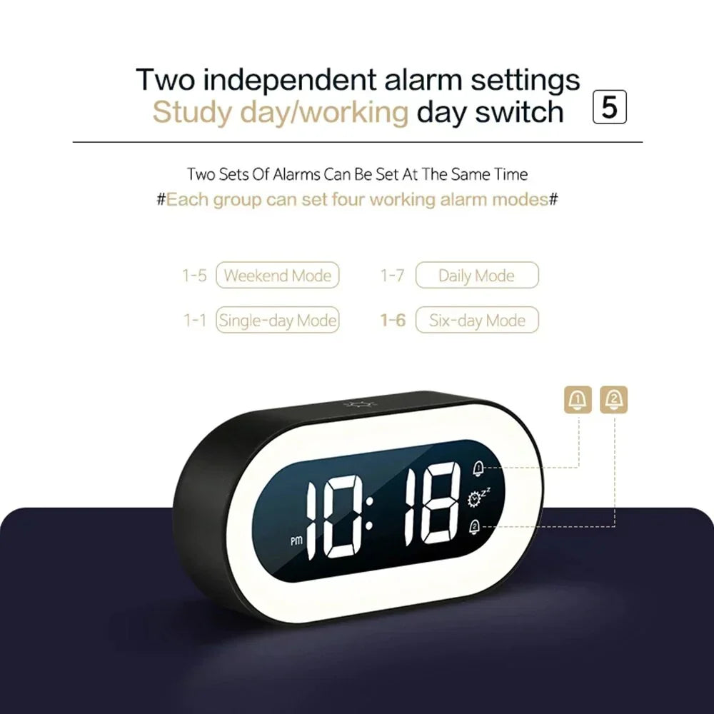 Wake Up Light LED Clock with Nightlight Display