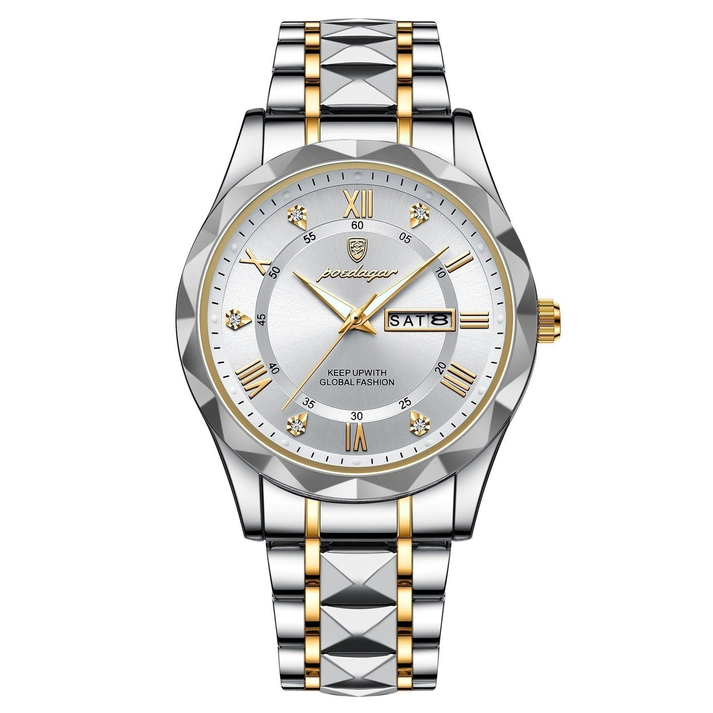 Men's Silver Tone Luminescent Watch
