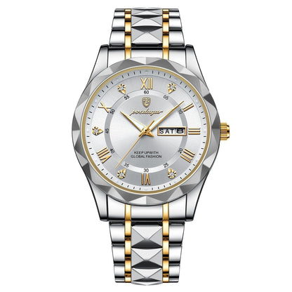 Men's Silver Tone Luminescent Watch