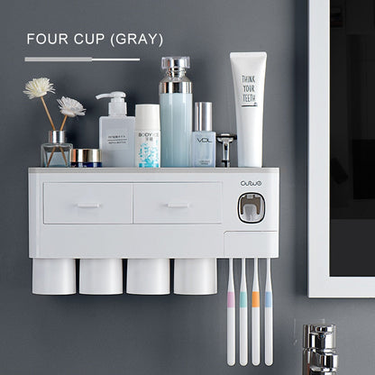 Space-Saving Adhesive Bathroom Storage Rack