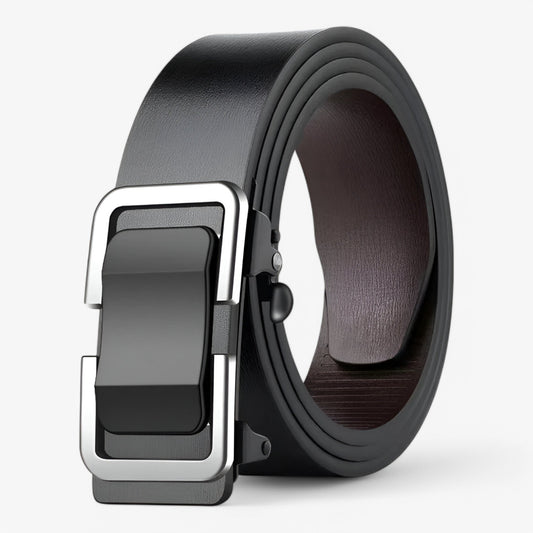 Classic Black Leather Belt for Men - Pexav