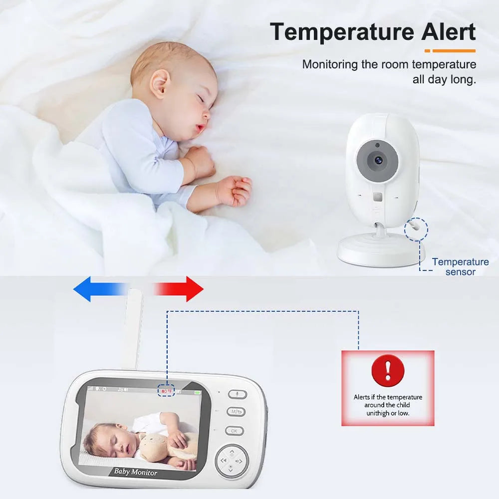 Compact Baby Video Monitor with Night Vision and Audio