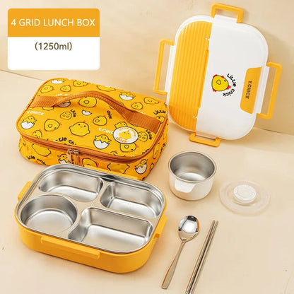 Thermal Compartment Food Grade Metal Lunch Box Set