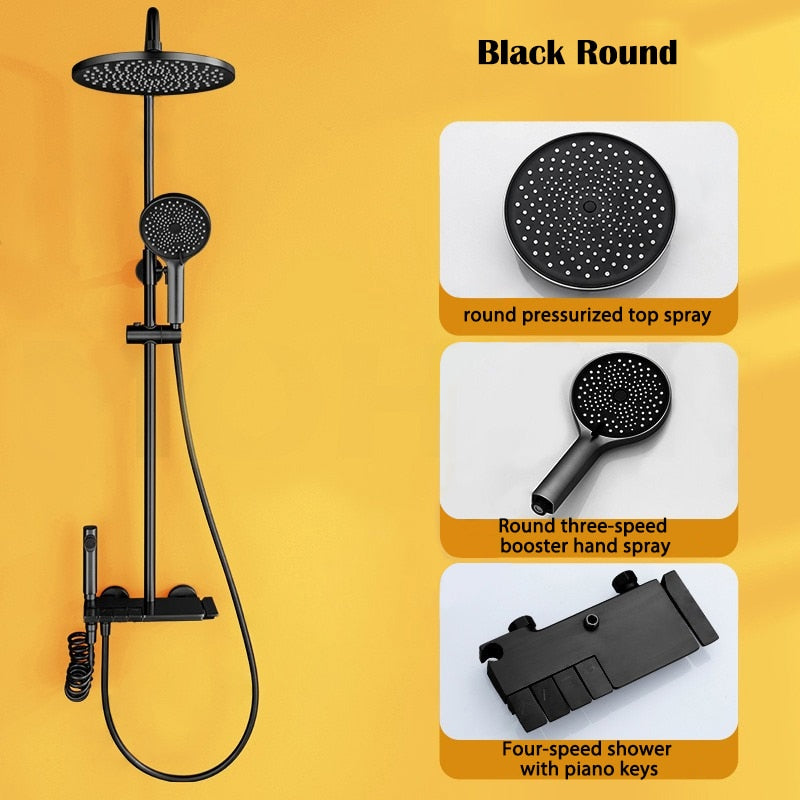 Luxury Rainfall Shower Head Bathroom Set