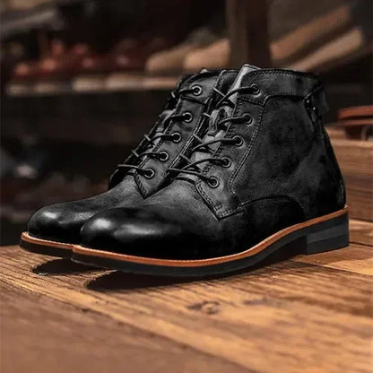 Comfortable Low Heel Classic Men's Ankle Boots