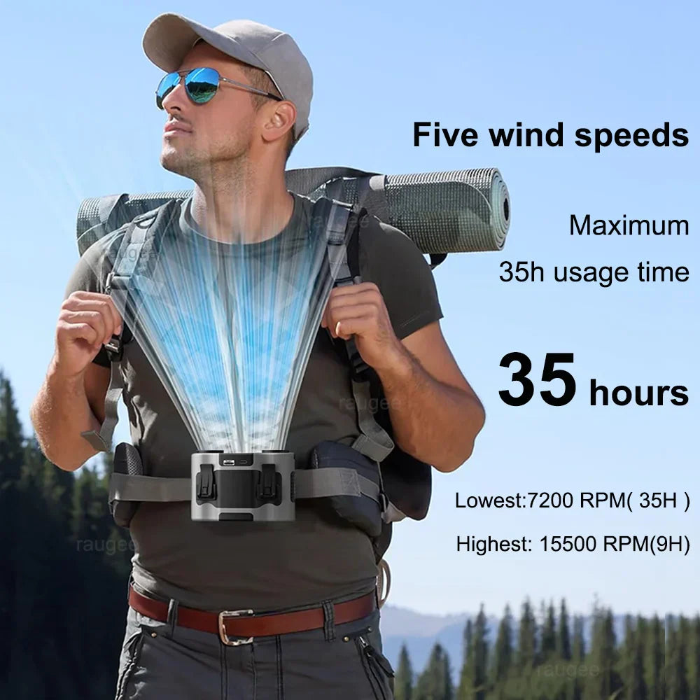 Compact Belt Clip Rechargeable Fan with Long Battery Life