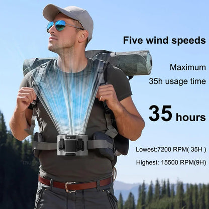 Compact Belt Clip Rechargeable Fan with Long Battery Life