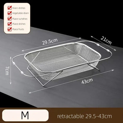 Compact Kitchen Sink Mesh Colander Rack