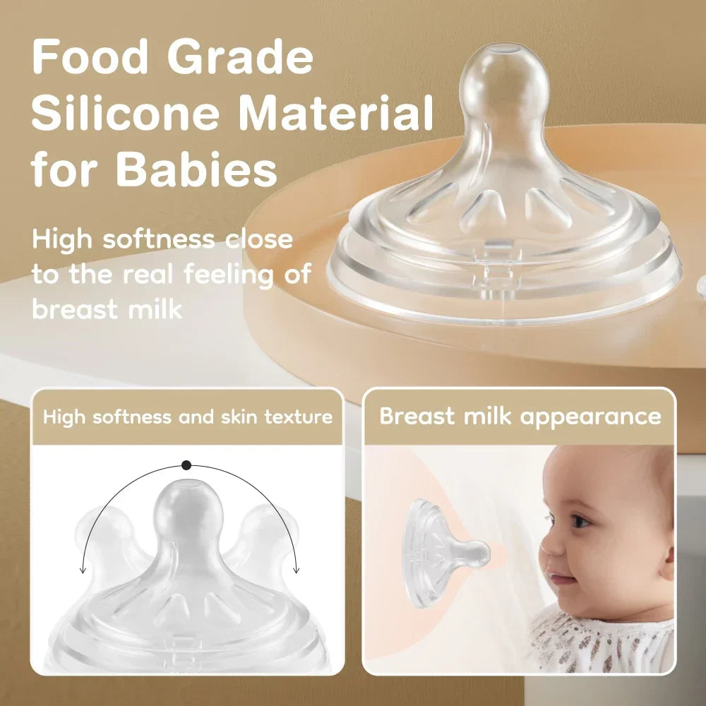 Safe Baby Milk Bottle, Easy Clean & Anti Colic Design