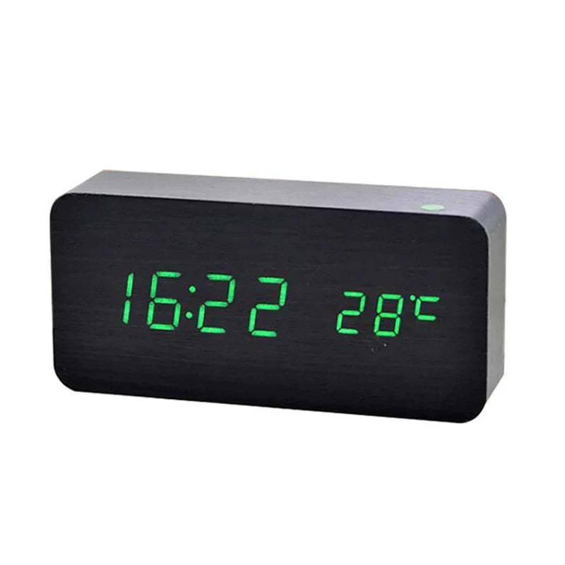 Rustic Wooden LED Alarm Clock