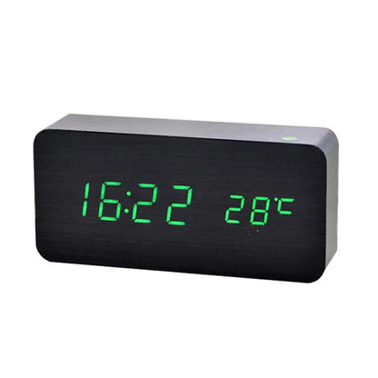 Rustic Wooden LED Alarm Clock
